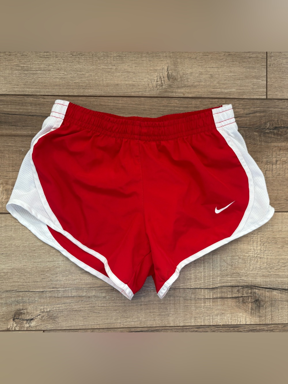 Nike Red and White Girls' Athletic Shorts